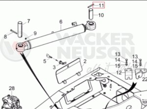 Zabezpieczenie sworznia siłownika obrotu ramienia ET EZ 04 03 02 1000082715